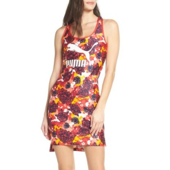 Puma Red Floral Flourish Dress - Picture 1 of 3